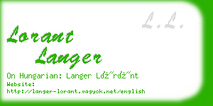 lorant langer business card